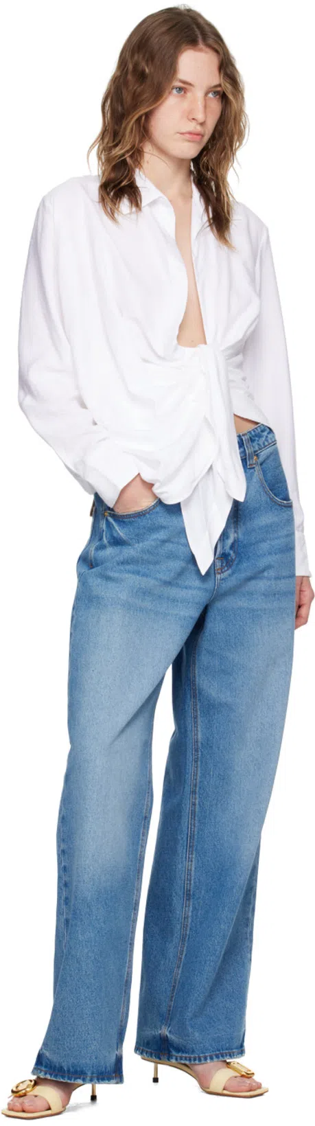 JACQUEMUS Les Sculptures Relaxed Bahia Shirt With Bow In White