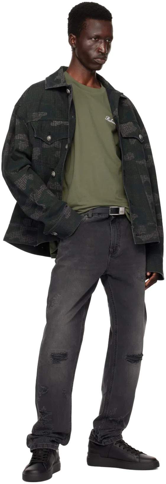 BALMAIN B Court Sneakers Flat Sole Round Toe In Multi