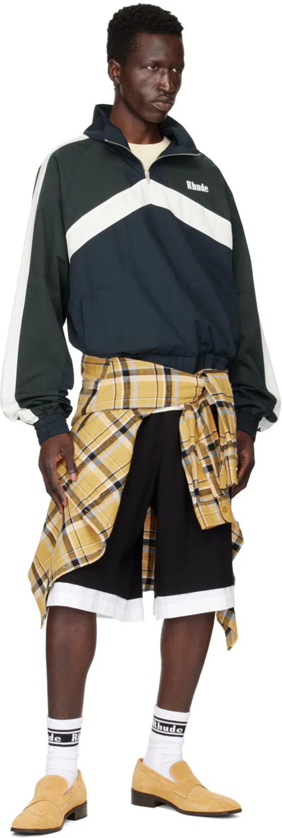 RHUDE High Collar Cuffs Hem In Green