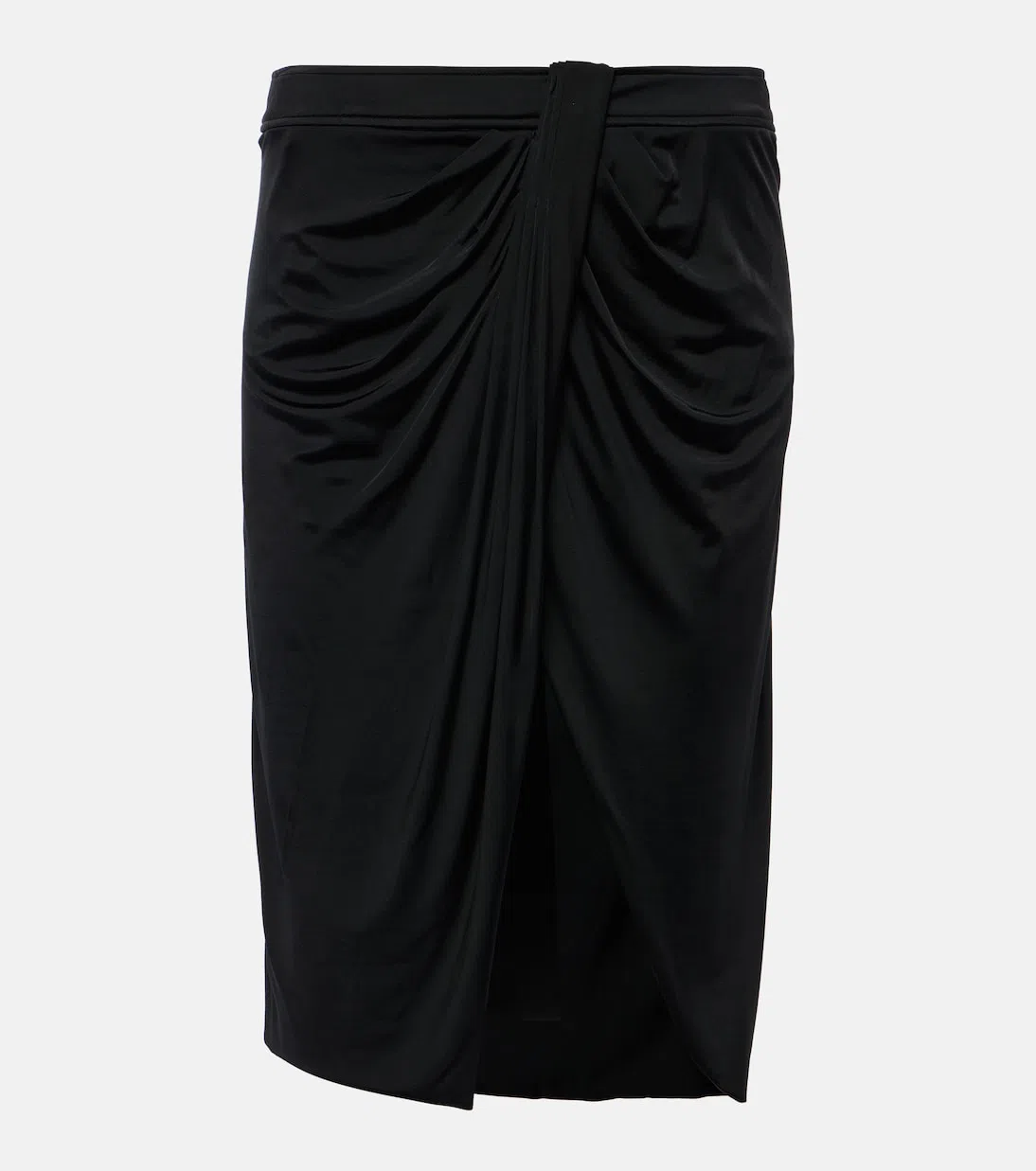 TOM FORD Draped Jersey Midi Skirt In Black