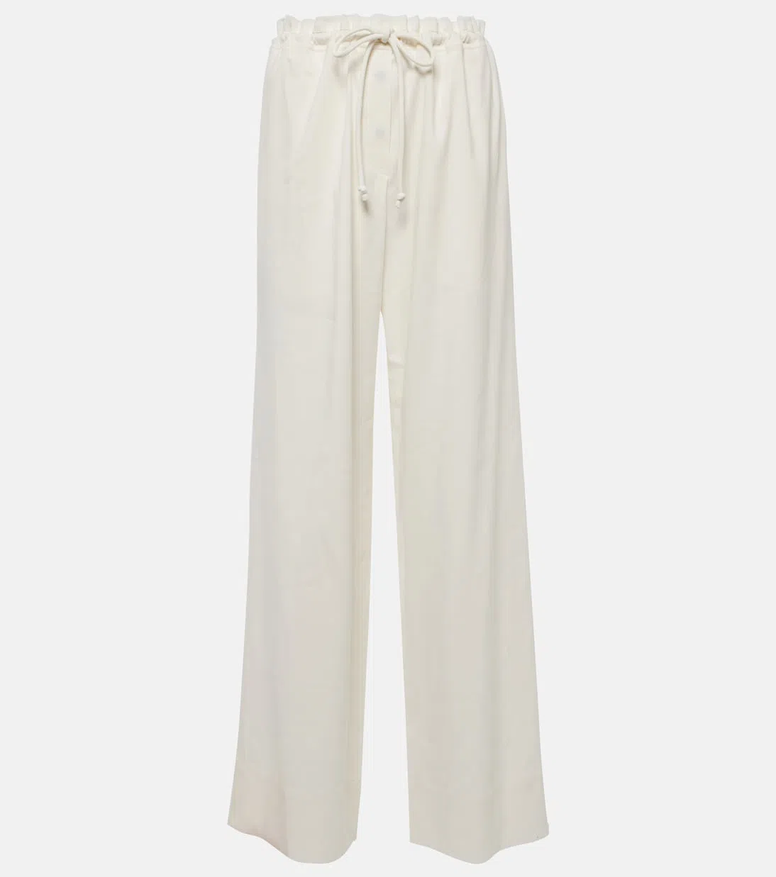 PROENZA SCHOULER Maggi Belted Wide-leg Textured Pants In White