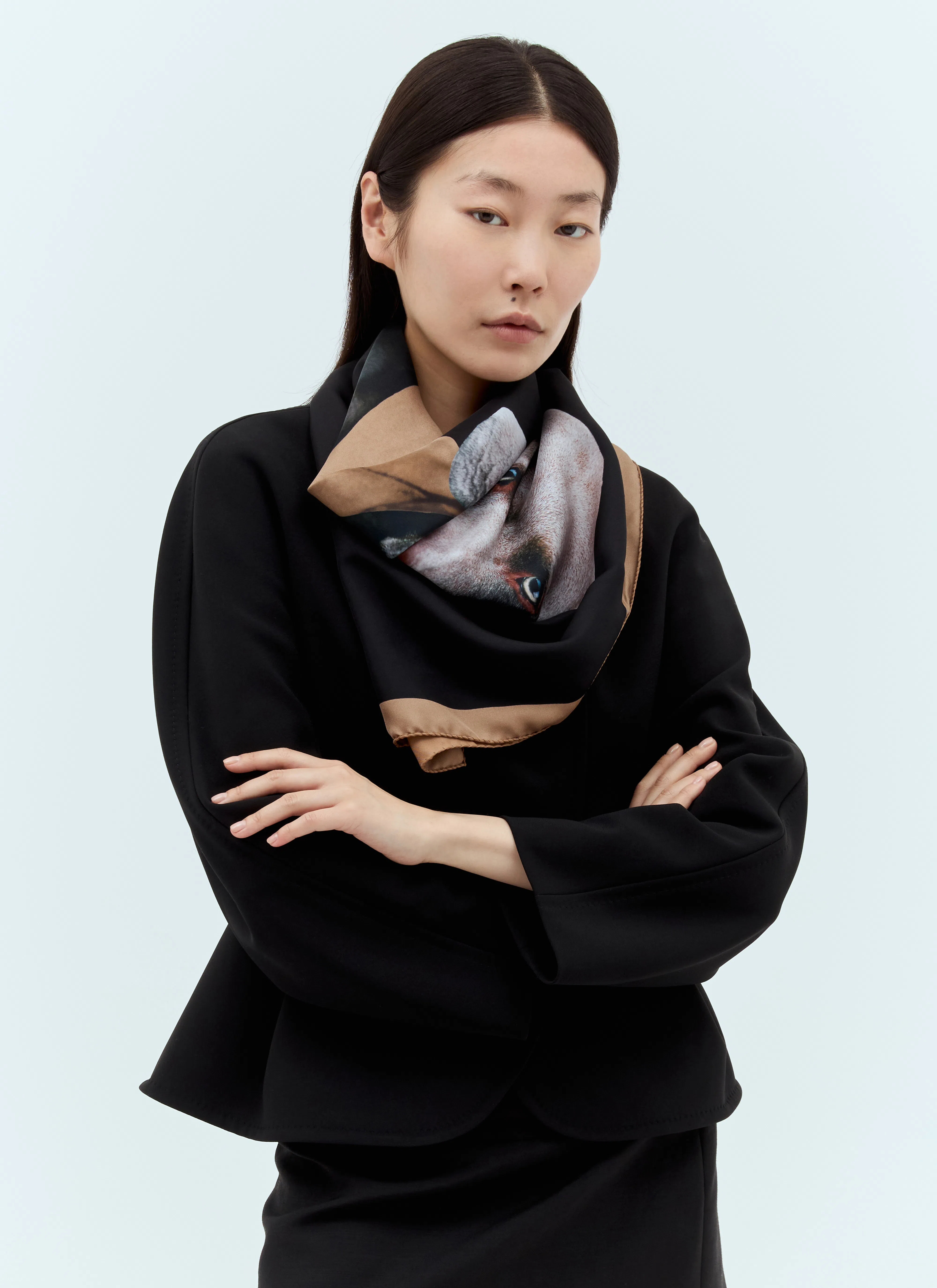 PRADA Kid Mohair And Satin Miniskirt In Black