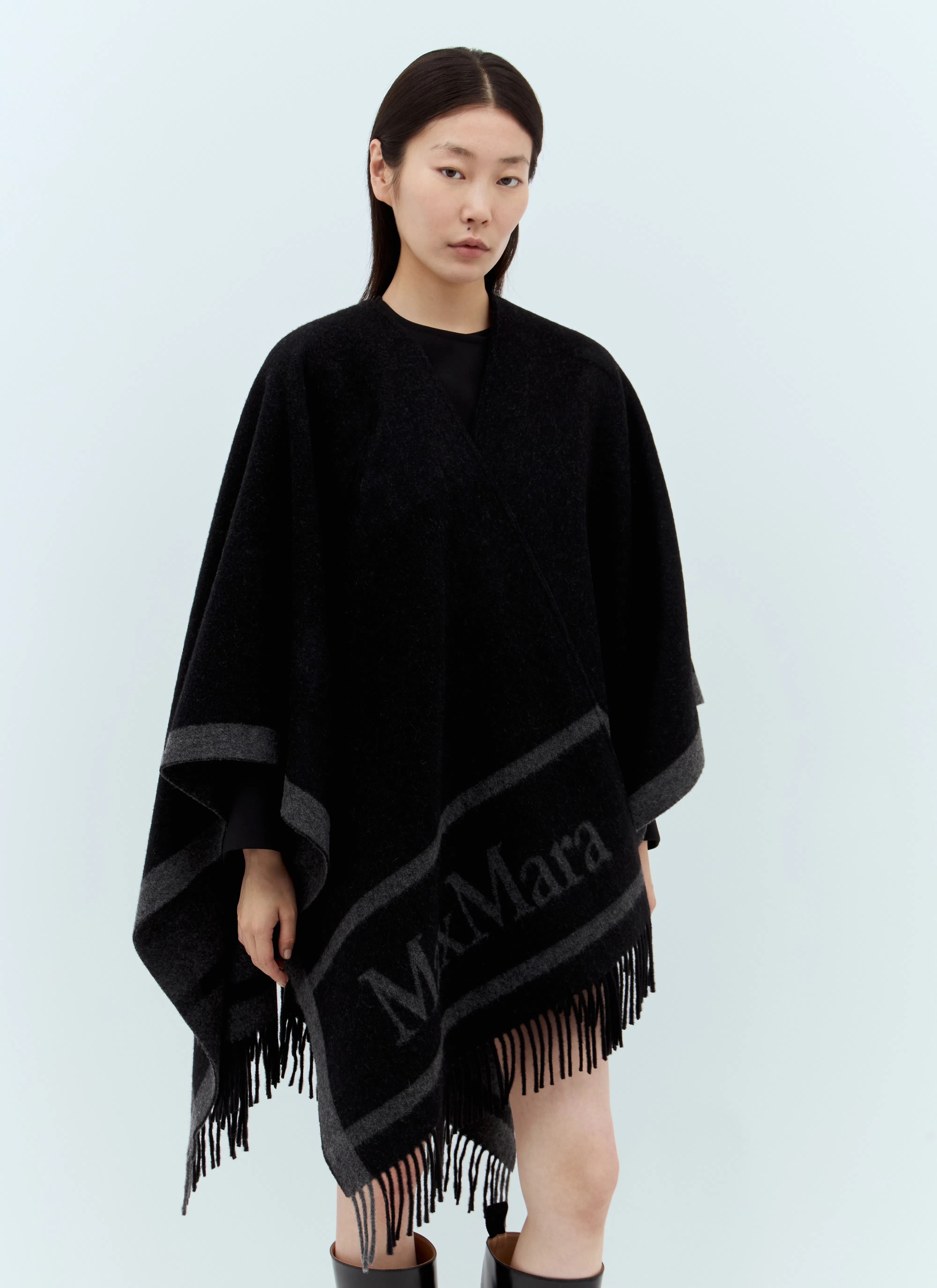 PRADA Kid Mohair And Satin Miniskirt In Black