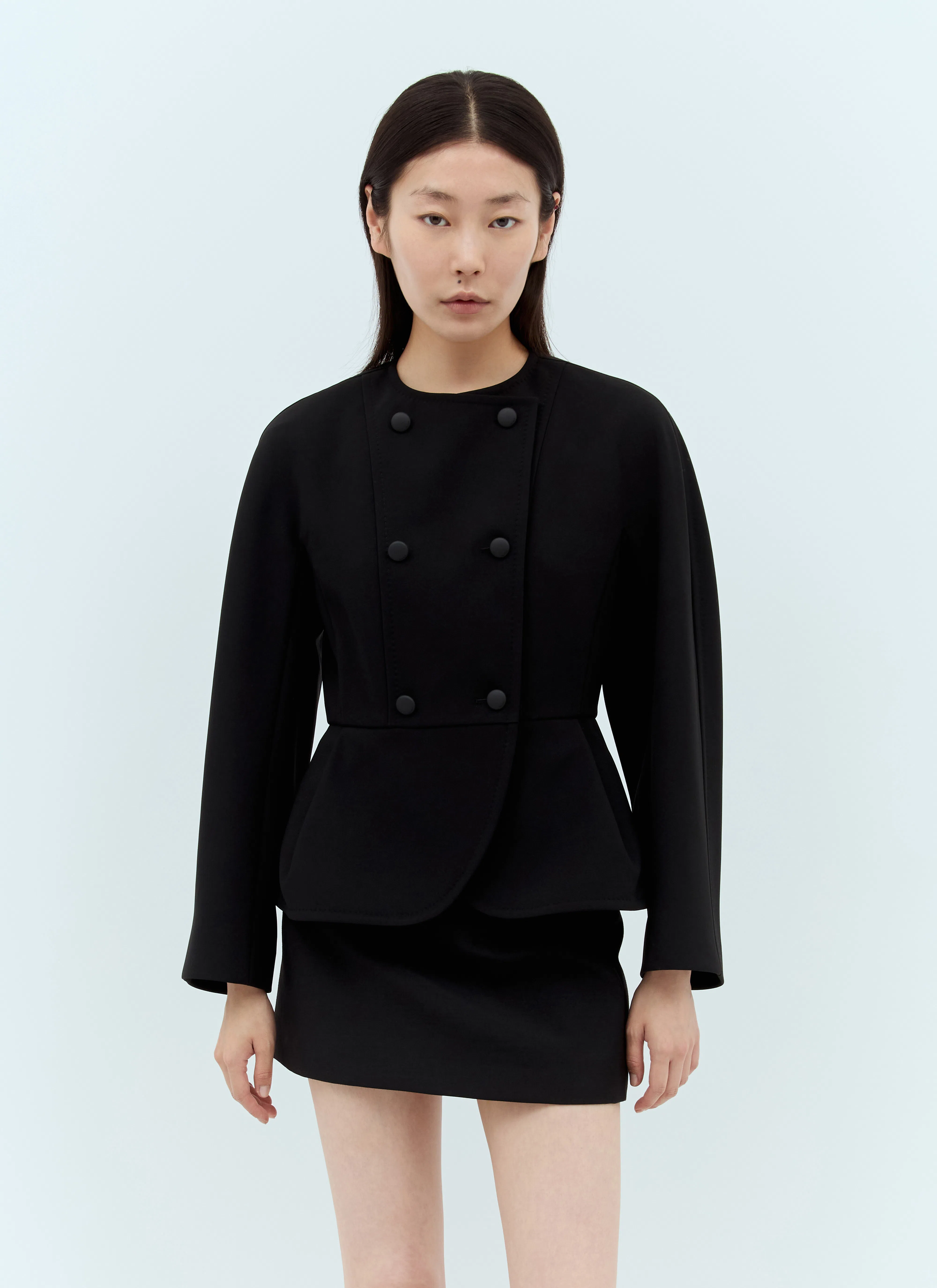 PRADA Kid Mohair And Satin Miniskirt In Black