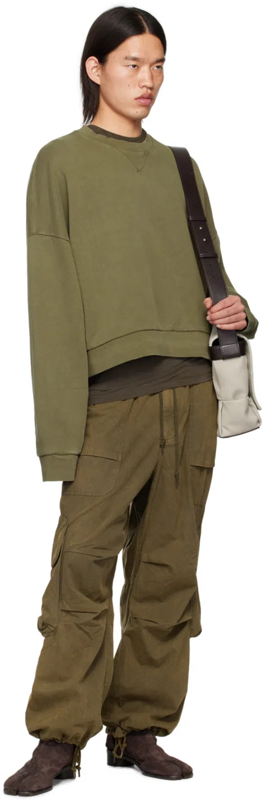 MAISON MARGIELA Beige Suede Tabi Ankle Boots In Neutral