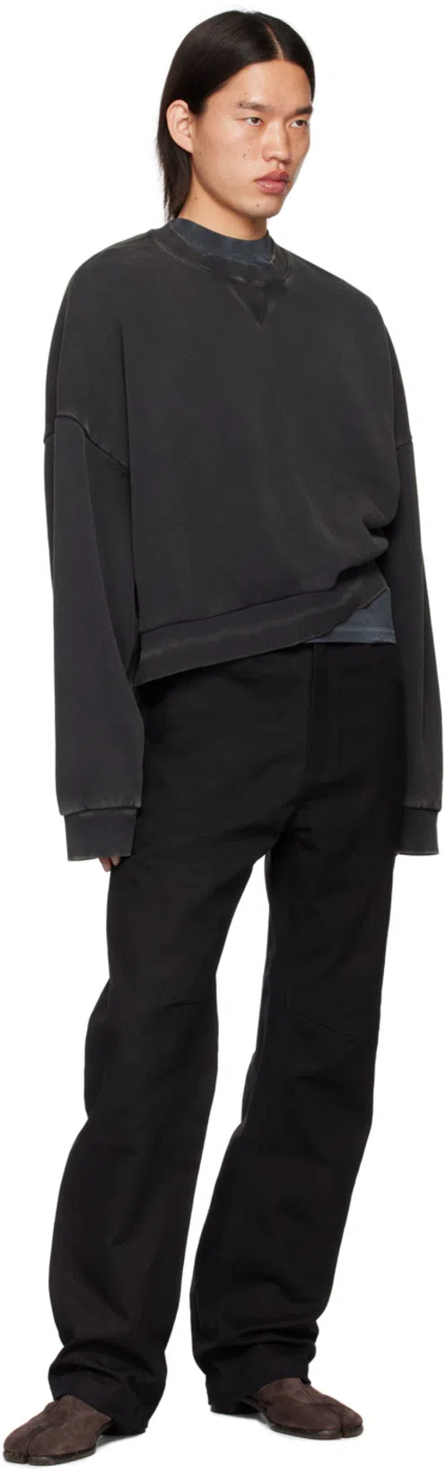 MAISON MARGIELA Beige Suede Tabi Ankle Boots In Neutral