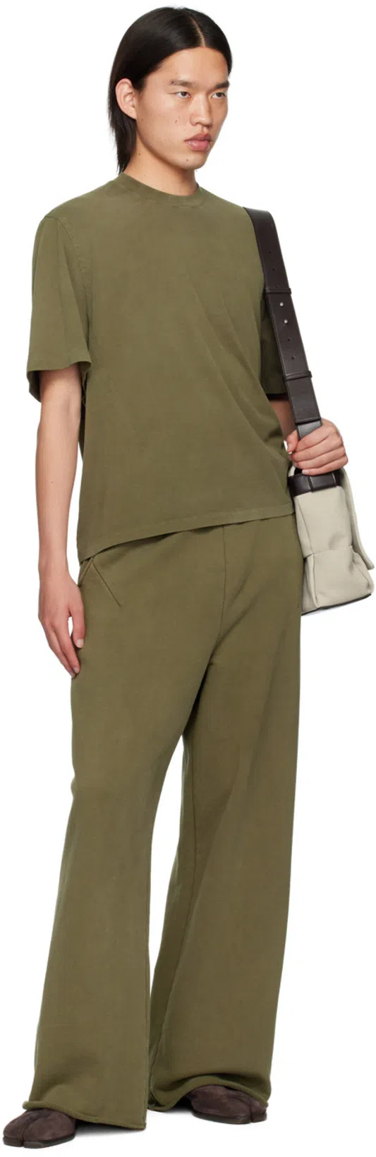 MAISON MARGIELA Beige Suede Tabi Ankle Boots In Neutral