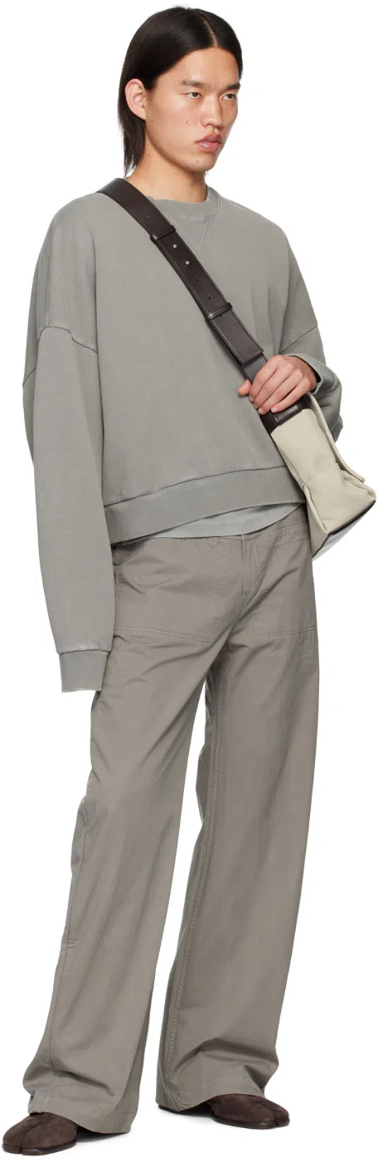 MAISON MARGIELA Beige Suede Tabi Ankle Boots In Neutral