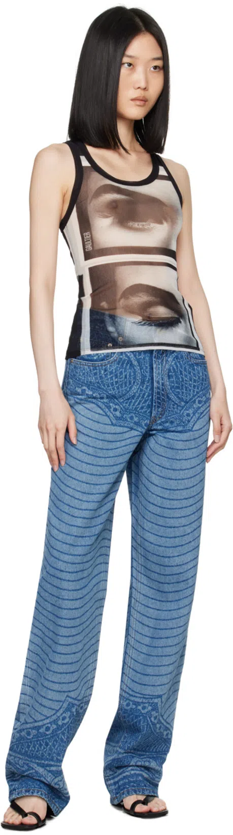 DRIES VAN NOTEN Black Thong Heeled Sandals In 900 Black