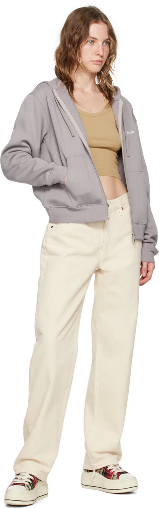 RE/DONE High Rise Stove Pipe Straight Jeans In Vintage White Worn