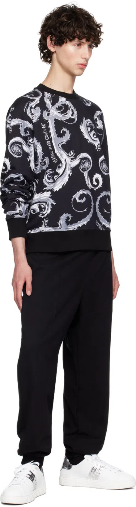 VERSACE Embroidered Greek Pattern Sneakers In White