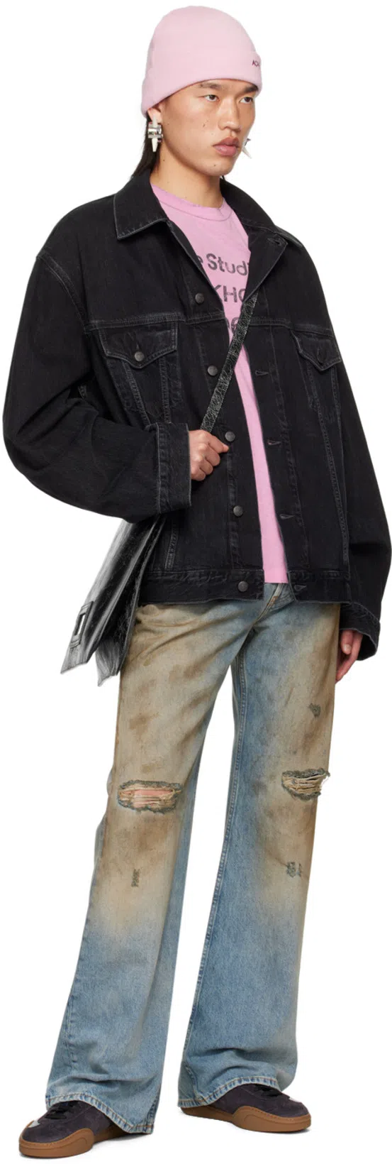 ACNE STUDIOS Black Relaxed-fit Denim Jacket In 900 Black