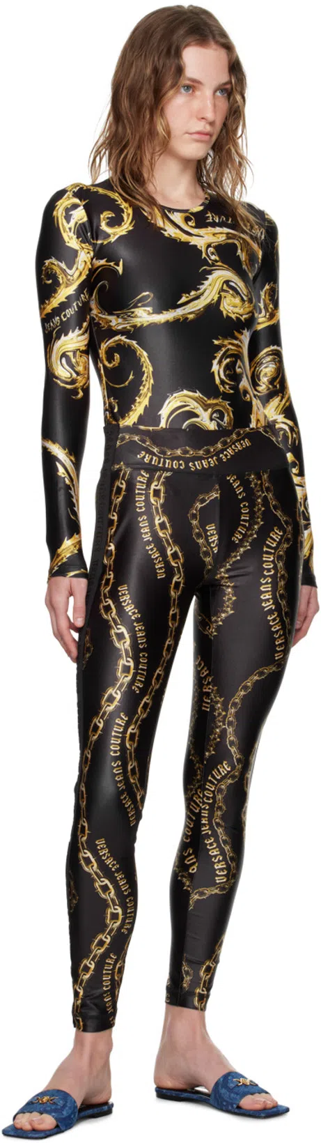 VERSACE Denim Mules In Blue