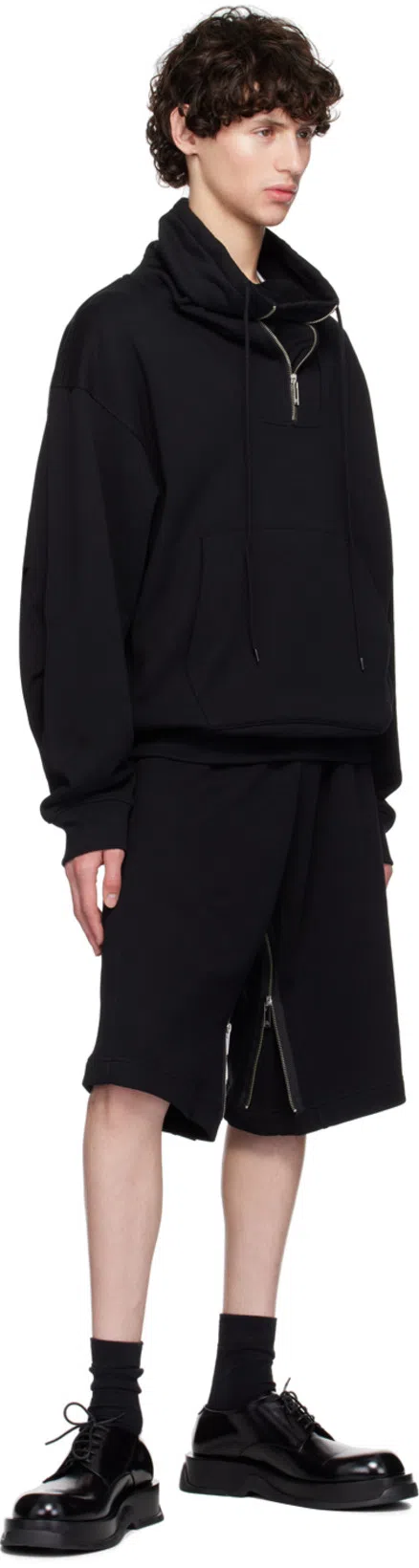 HELMUT LANG Elastic Waist Shorts In Black