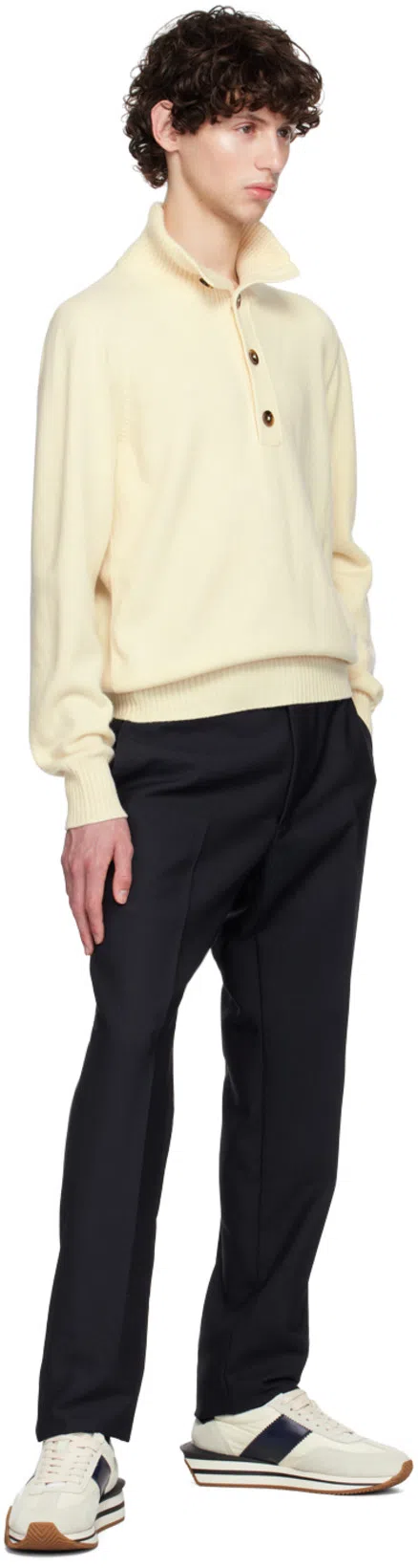 TOM FORD Logo Lace Low-cut Skate Shoes In Beige