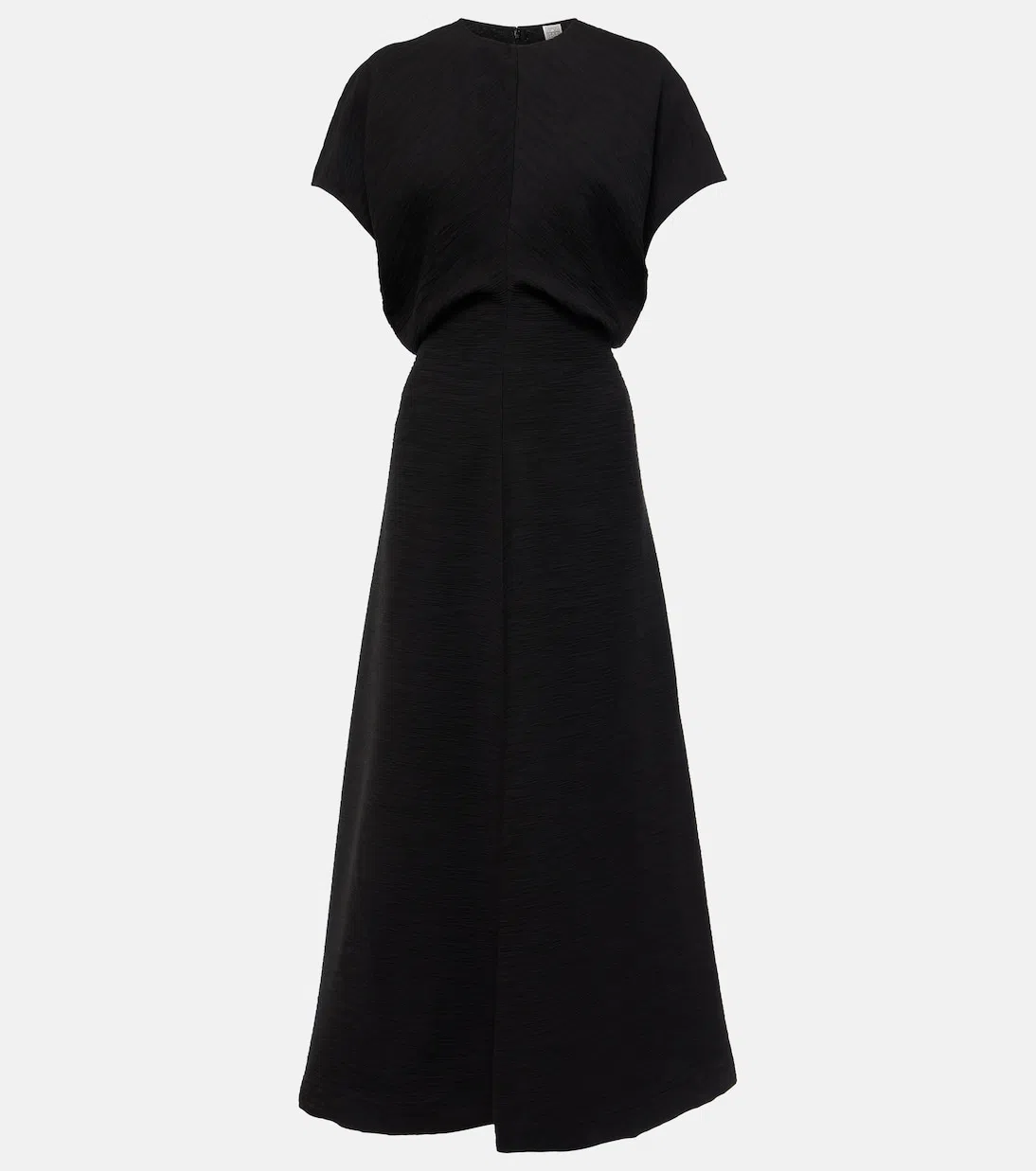 TOTÊME Maxi Dress With Short Sleeves And Shine In Black