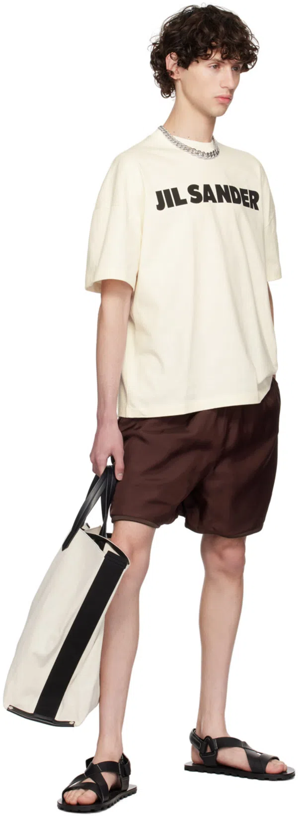 JIL SANDER Low Sandal. In Black