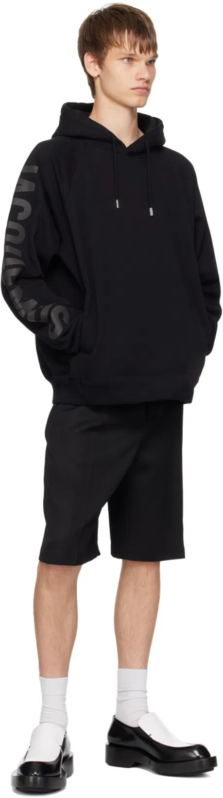 JACQUEMUS Le Hoodie Typo Cotton Sweatshirt In Black