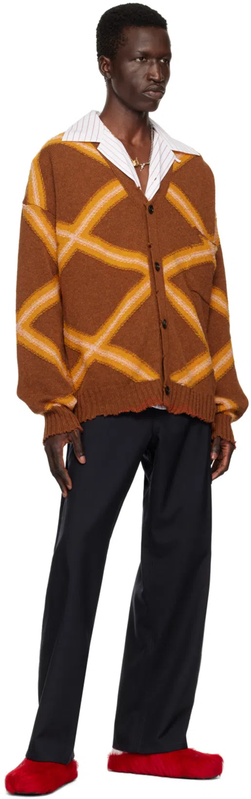 MARNI Navy Tropical Wool Trousers In 00b99 Blublack