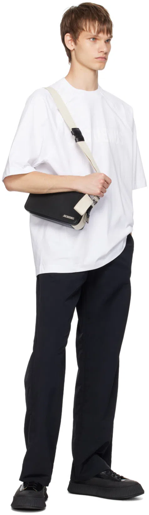 JACQUEMUS J Embroidered Crew Neck T-shirt In White