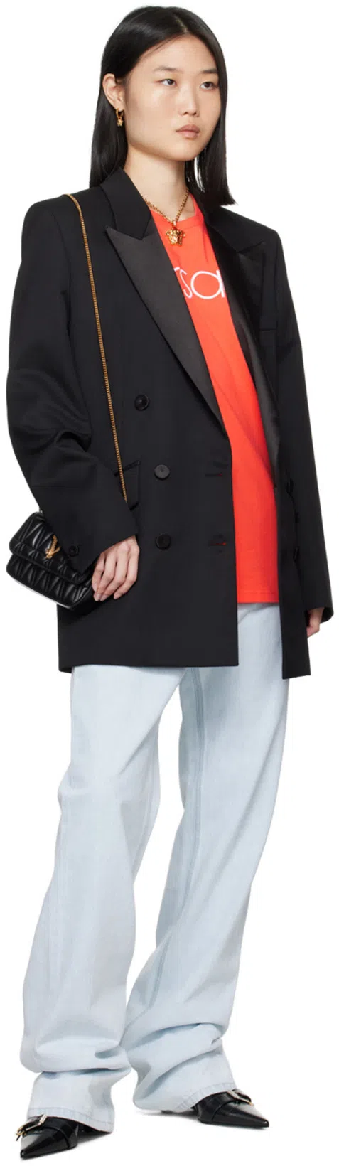 VERSACE Gold Crystal 'la Medusa' Necklace In Kcvo Cry Vers Gold