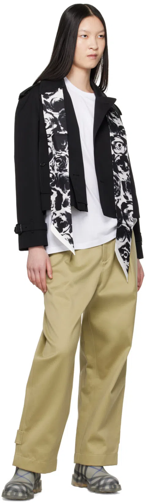 BURBERRY Gray Check Rubber Marsh Low Rain Boots In Multi