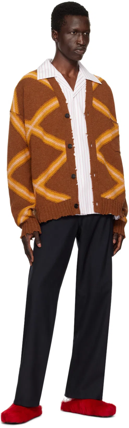 MARNI Navy Tropical Wool Trousers In 00b99 Blublack