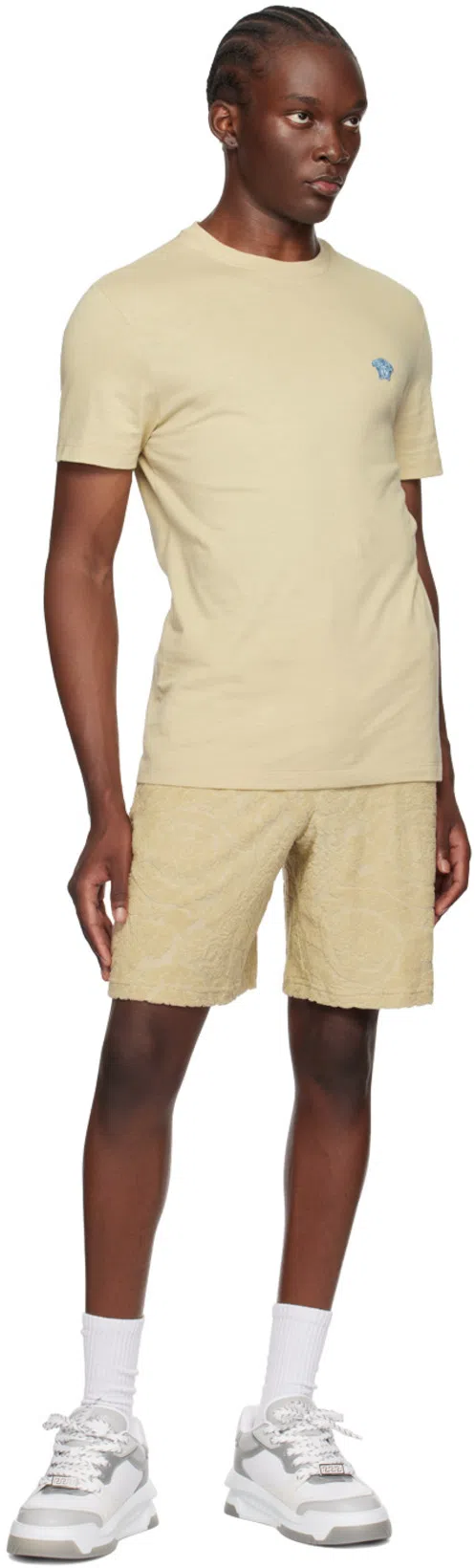 VERSACE Odyssey Grey Cotton Sneaker In Multi