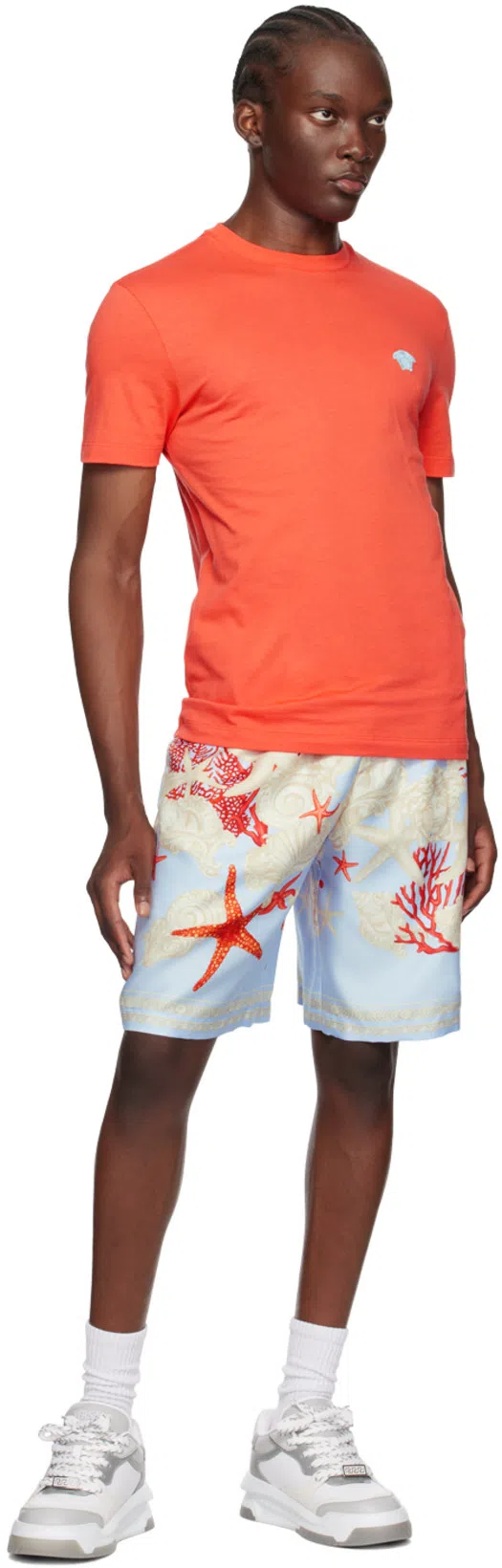 VERSACE Odyssey Grey Cotton Sneaker In Multi