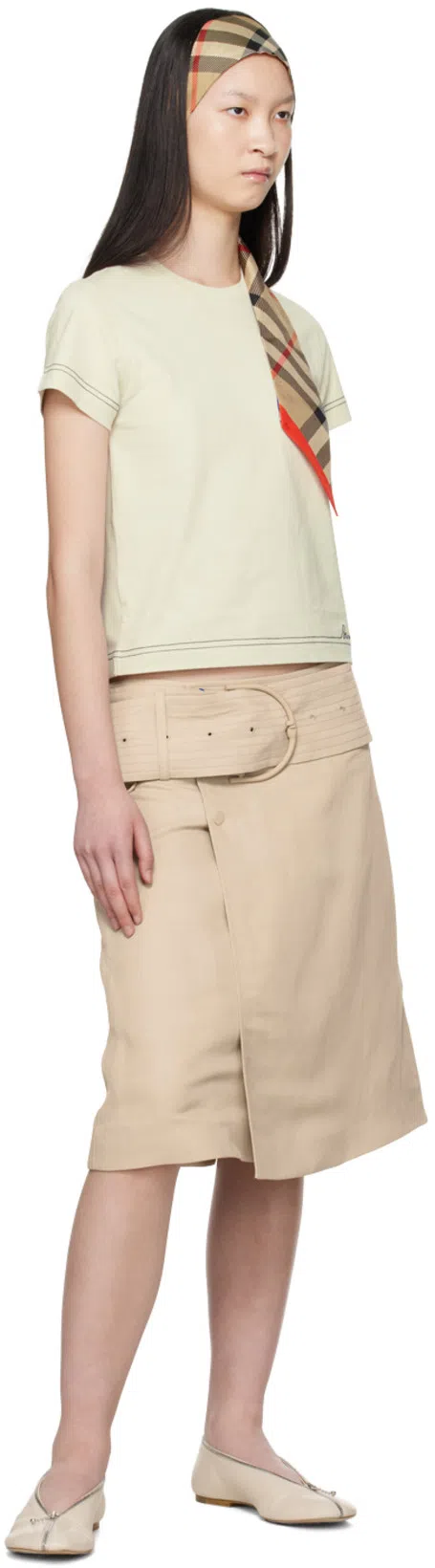 BURBERRY Sadler Zip Ballerinas In Neutral