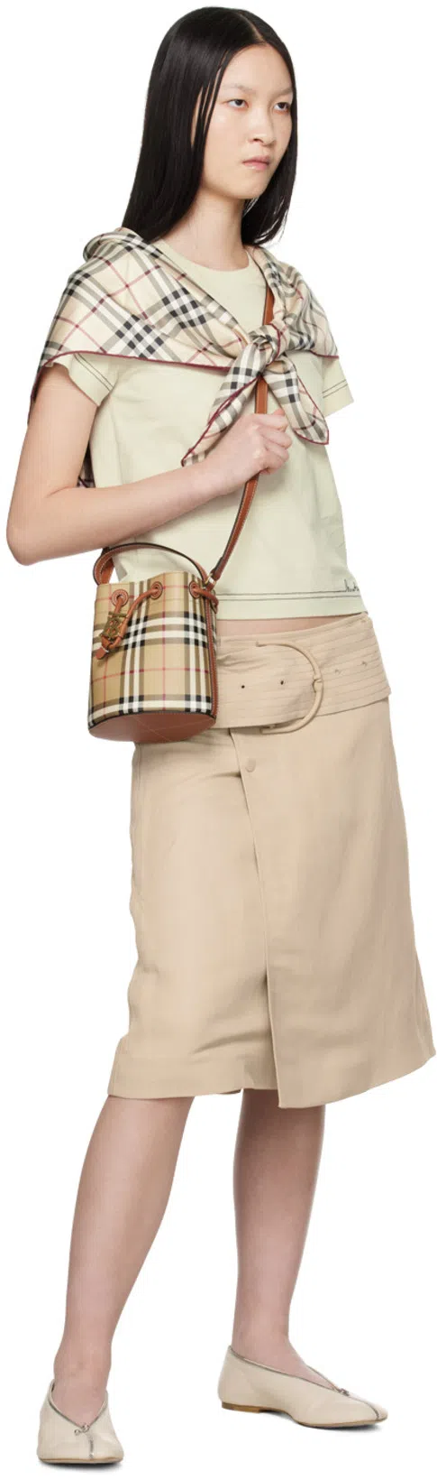 BURBERRY Sadler Zip Ballerinas In Neutral