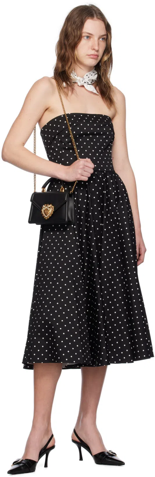 DOLCE & GABBANA Women Devotion Small Leather Handbag In Black