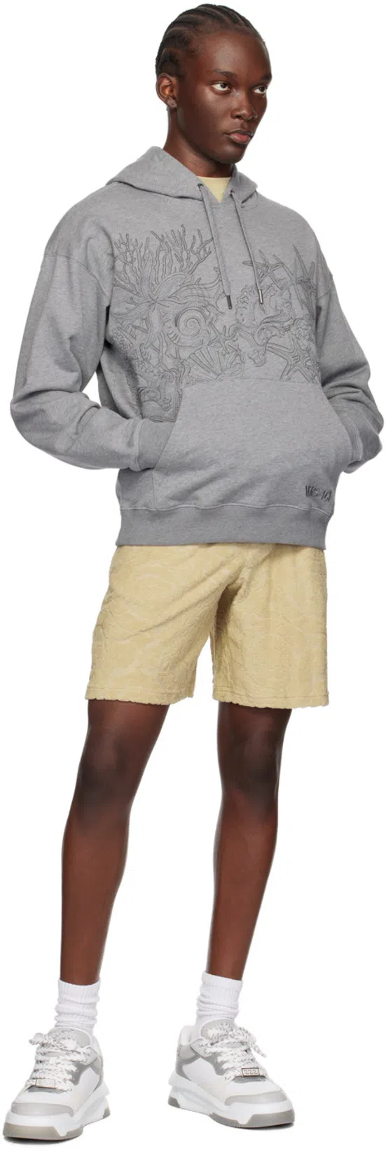 VERSACE Odyssey Grey Cotton Sneaker In Multi