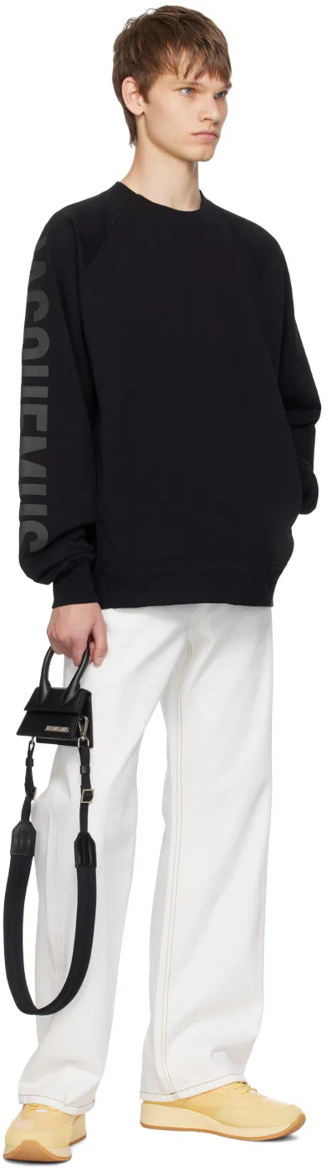 JACQUEMUS Top Le Sweatshirt Typo With Print In Black