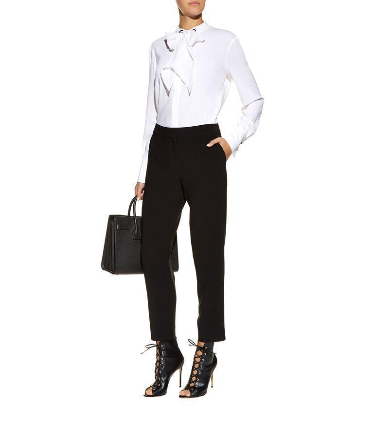 ST JOHN ‘diana' Flat Front Pressed Crease Straight Leg Pants In Black