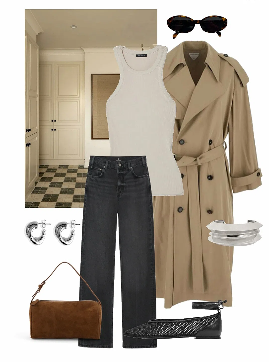 ANINE BING Roy Straight Leg Jeans In Washed Black In Shadow Grey