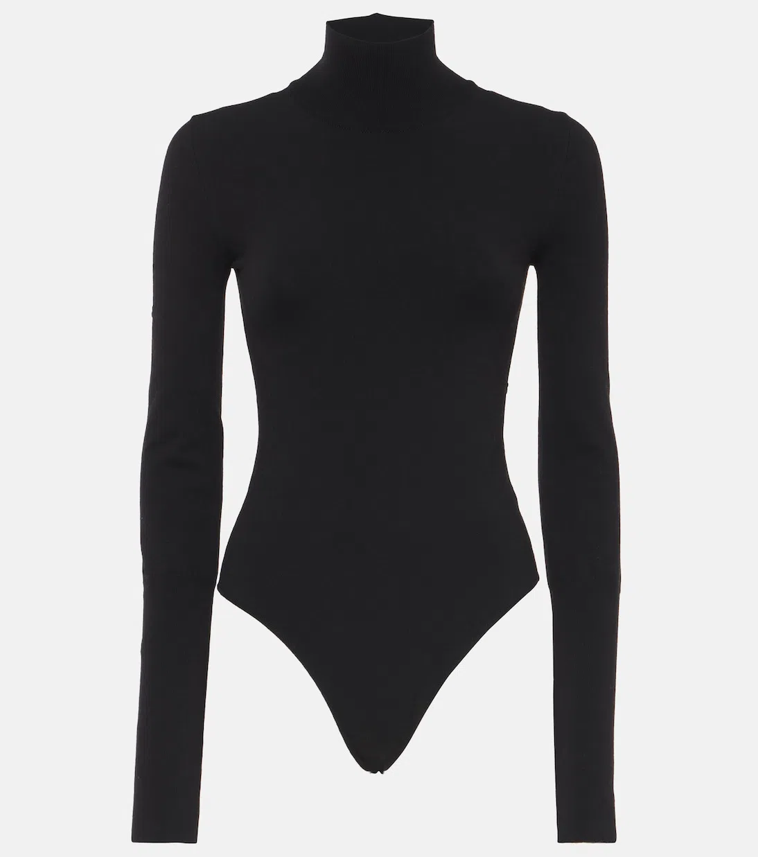 KHAITE Thea High-neck Wool Bodysuit In Black