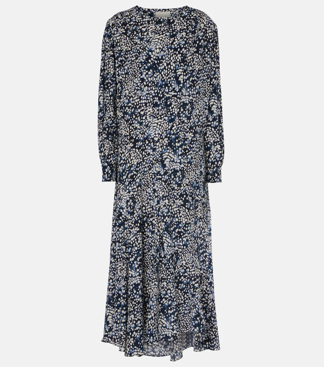 ISABEL MARANT Hanane Ruffled Printed Silk-blend Maxi Dress In Blue