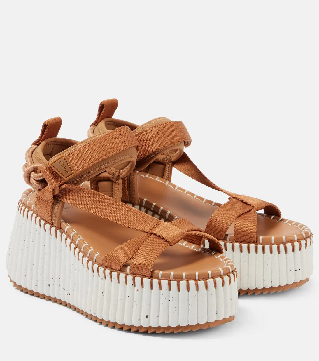 CHLOÉ Nama Platform Wedge Sandal In 276 Smooth Tan