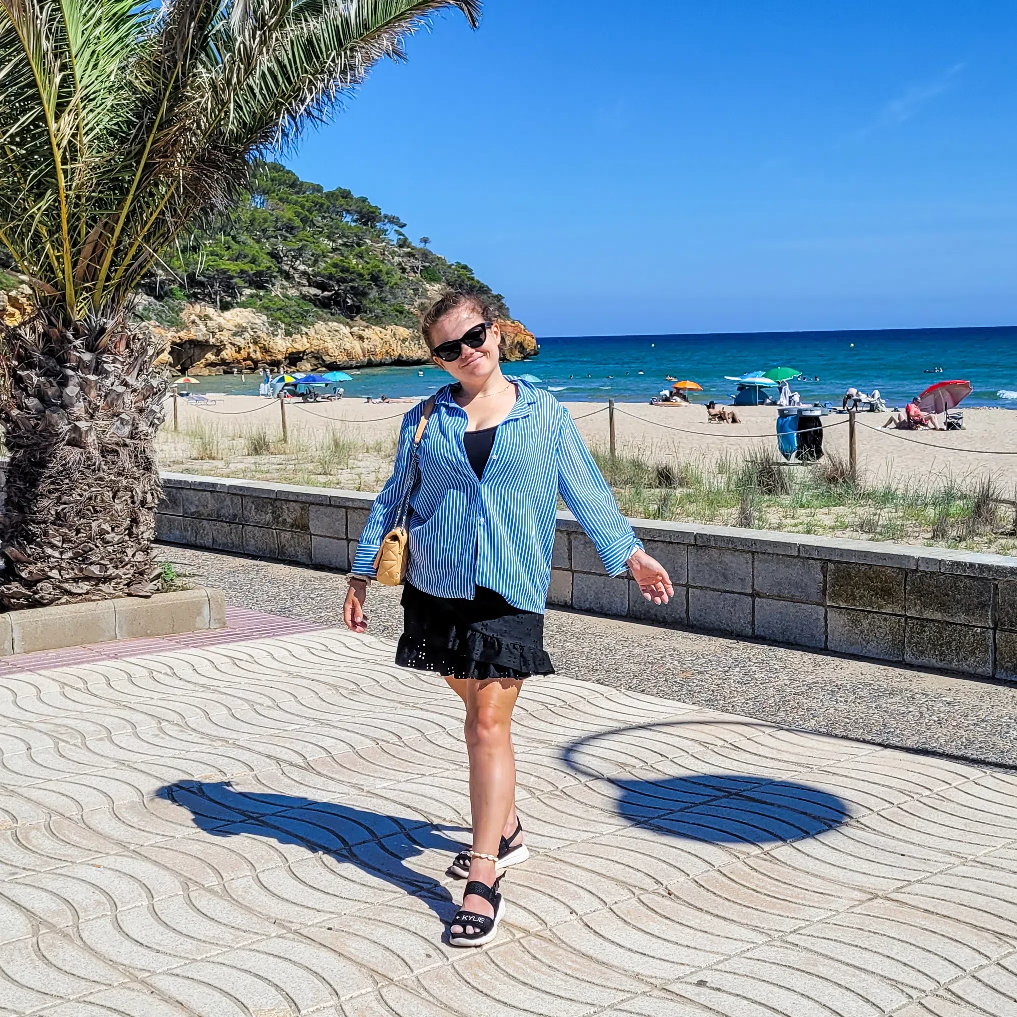 CHLOÉ Chloe Women Black Linen Woody Slippers In Multi