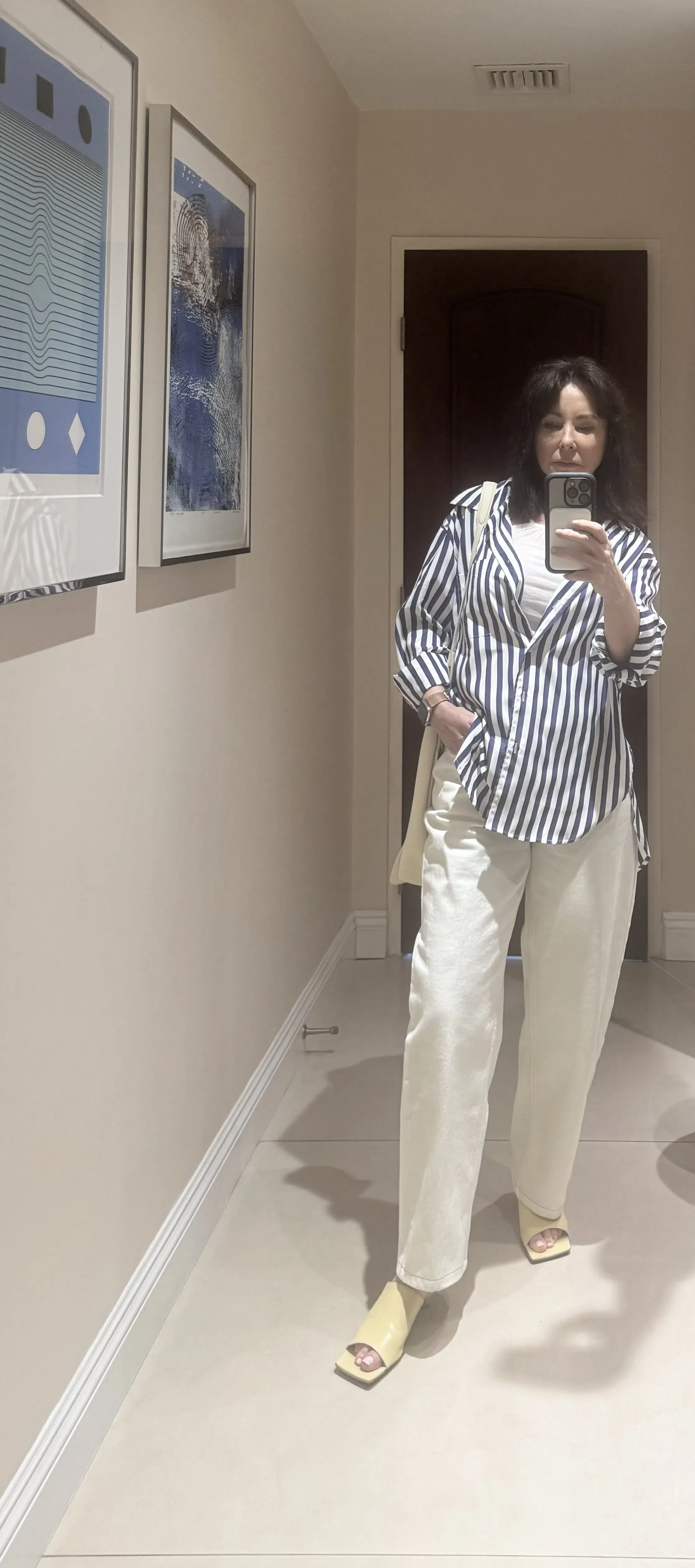 THE ROW Grained Leather Medium N/s Park Tote Bag In White