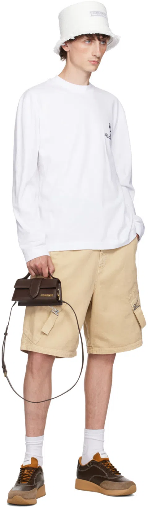 JACQUEMUS Marrone Shorts In Neutrals