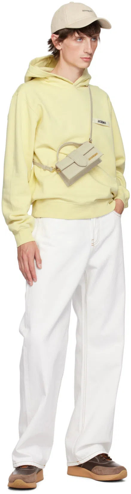 JACQUEMUS Le Hoodie Zip Gros Grain In Yellow