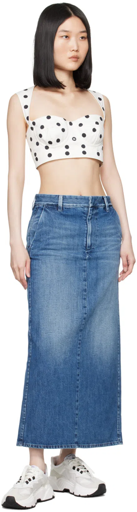 VALENTINO Rock Aus Mittelblauem Denim Frau Denim 44 In Blue