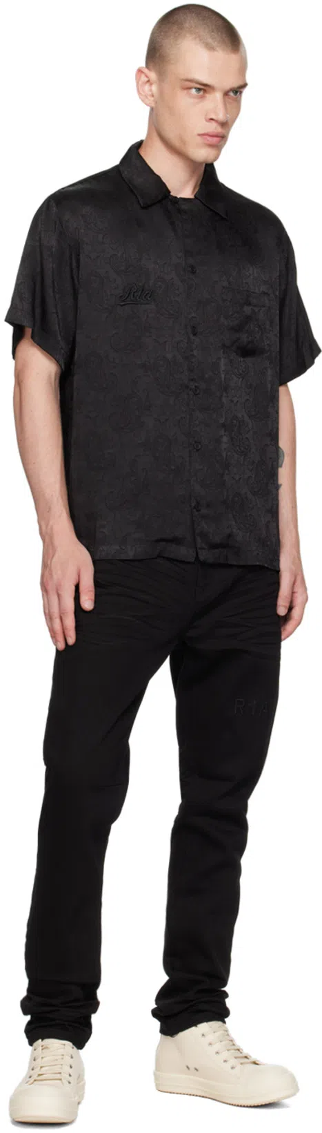 RTA Bryant Slim Fit Jeans In Black Logo