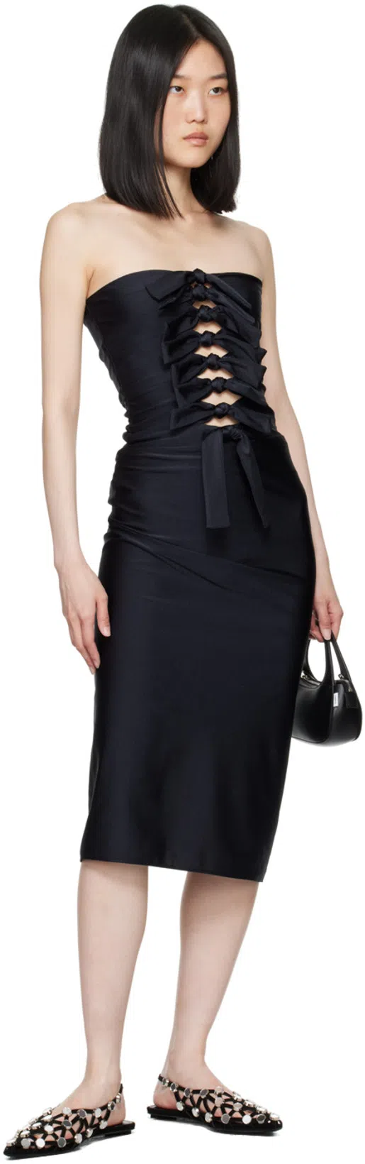 ATTICO Black Grid Ballerina