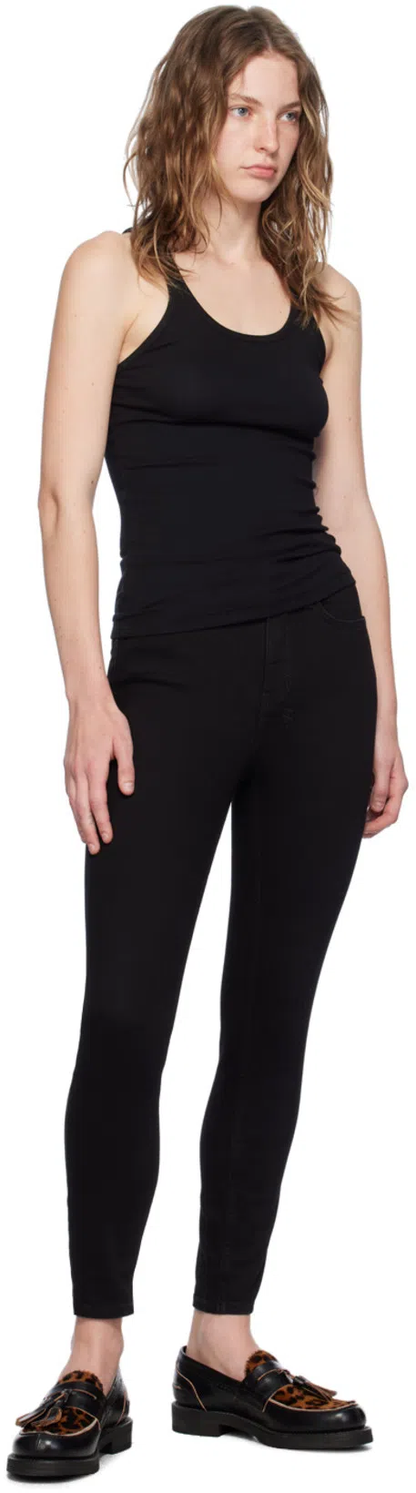 AGOLDE Poppy Ribbed Tank Top In Black