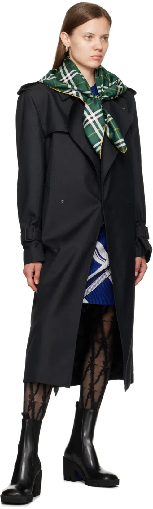 BURBERRY Chelsea Wedge Boot In Dark Green Leather Women In Brown