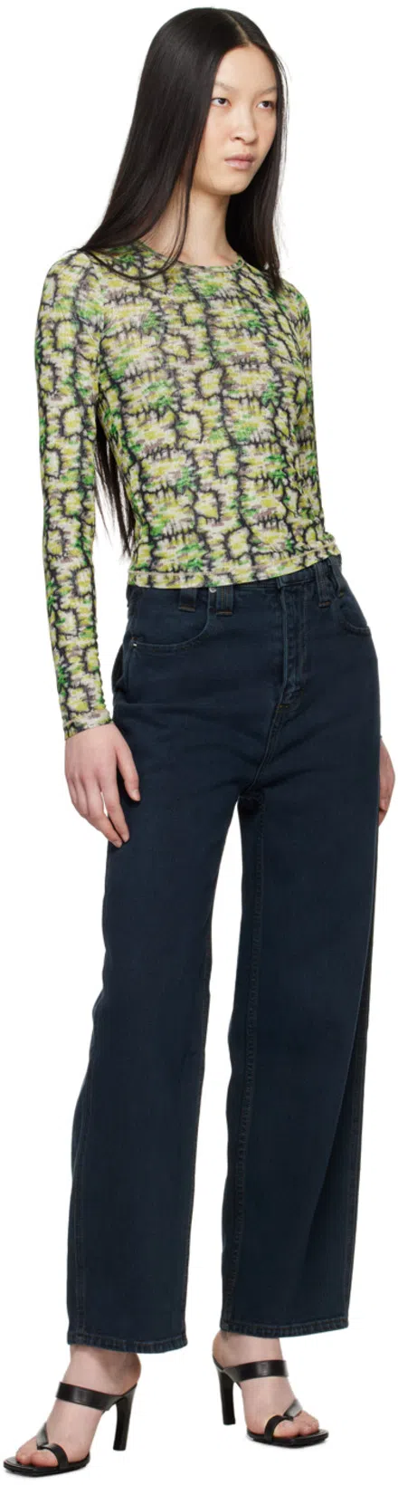 DRIES VAN NOTEN Black Thong Heeled Sandals In 900 Black