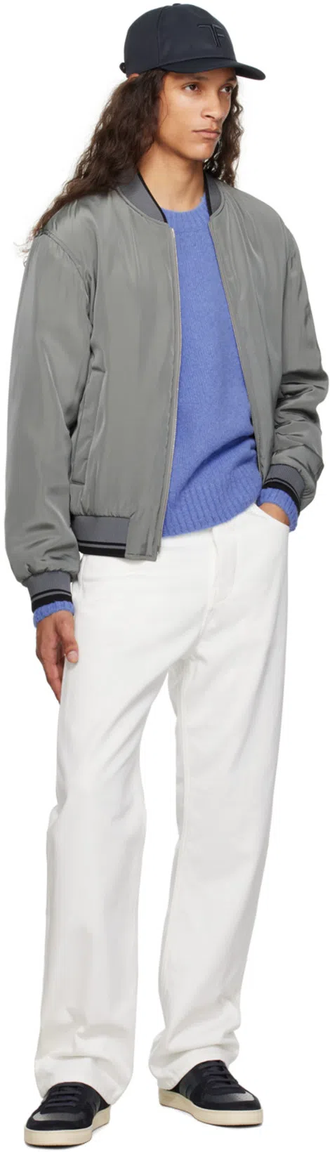 TOM FORD Round Head Lacing Low-cut Casual Sneakers In Black